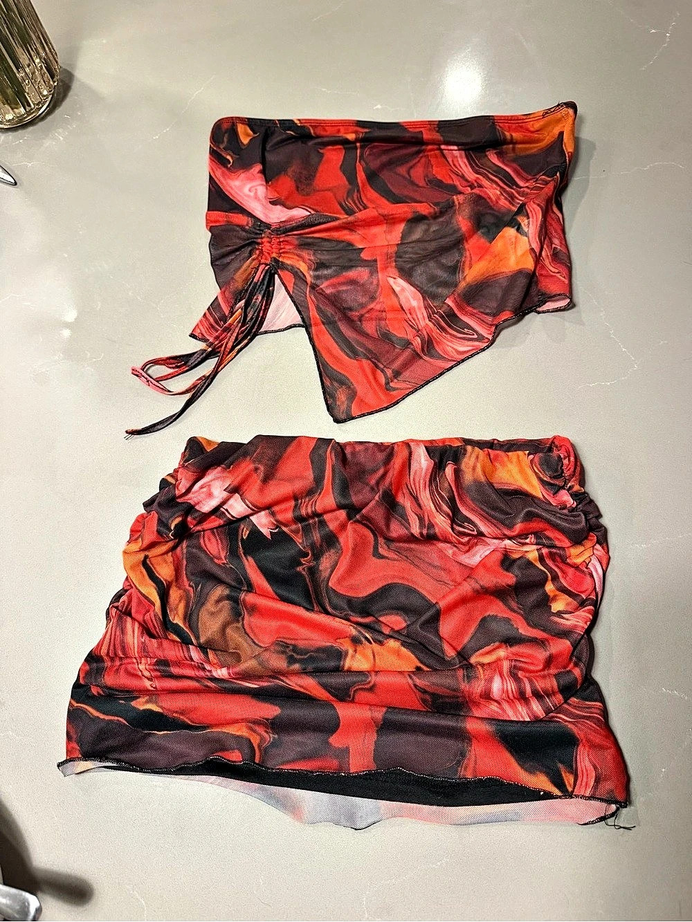 2 piece mini skirt set